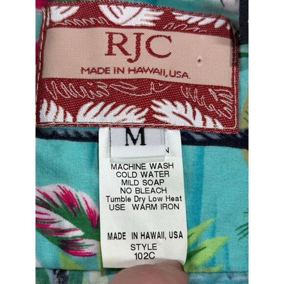 RJC Hawaiian Flamingo Shirt Mens M Made In Hawaii USA Tropical Casual Florida - Picture 3 of 9